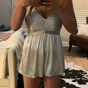 Urban Outfitters Silver Romper (NEW)